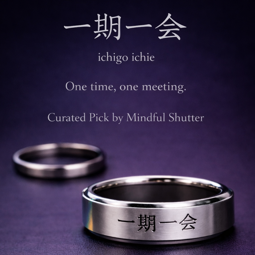 一期一会 Japanese Philosophy Stainless Steel Ring